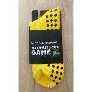 FPro Grip Socks Size Large 8.5-11.5 Yellow/Black NWT